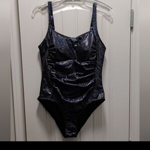 SHEIN Black Shimmer One Piece Swimsuit